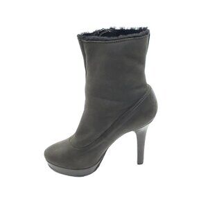 Jimmy Choo Shearling Lined Platform Leather Ankle Boots Brown Womens 39.5 US 9.5